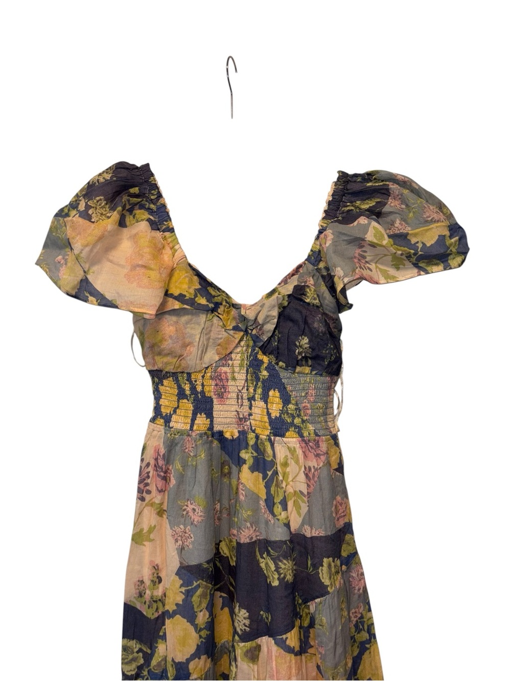 NWOT Free People Sundrenched Floral Printed Maxi Dress Blue Combo - Picture 5 of 16